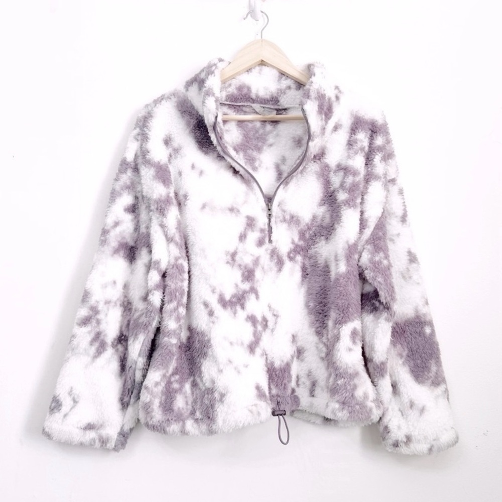 NWT Women's Purple and White Fleece Jacket